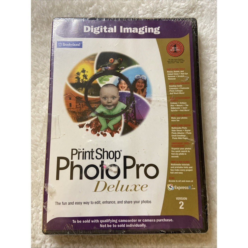 Print Shop Photo Pro Deluxe PC CDROM 2000 Digital Imaging Ver. 2 NIP Sealed New